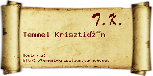Temmel Krisztián névjegykártya